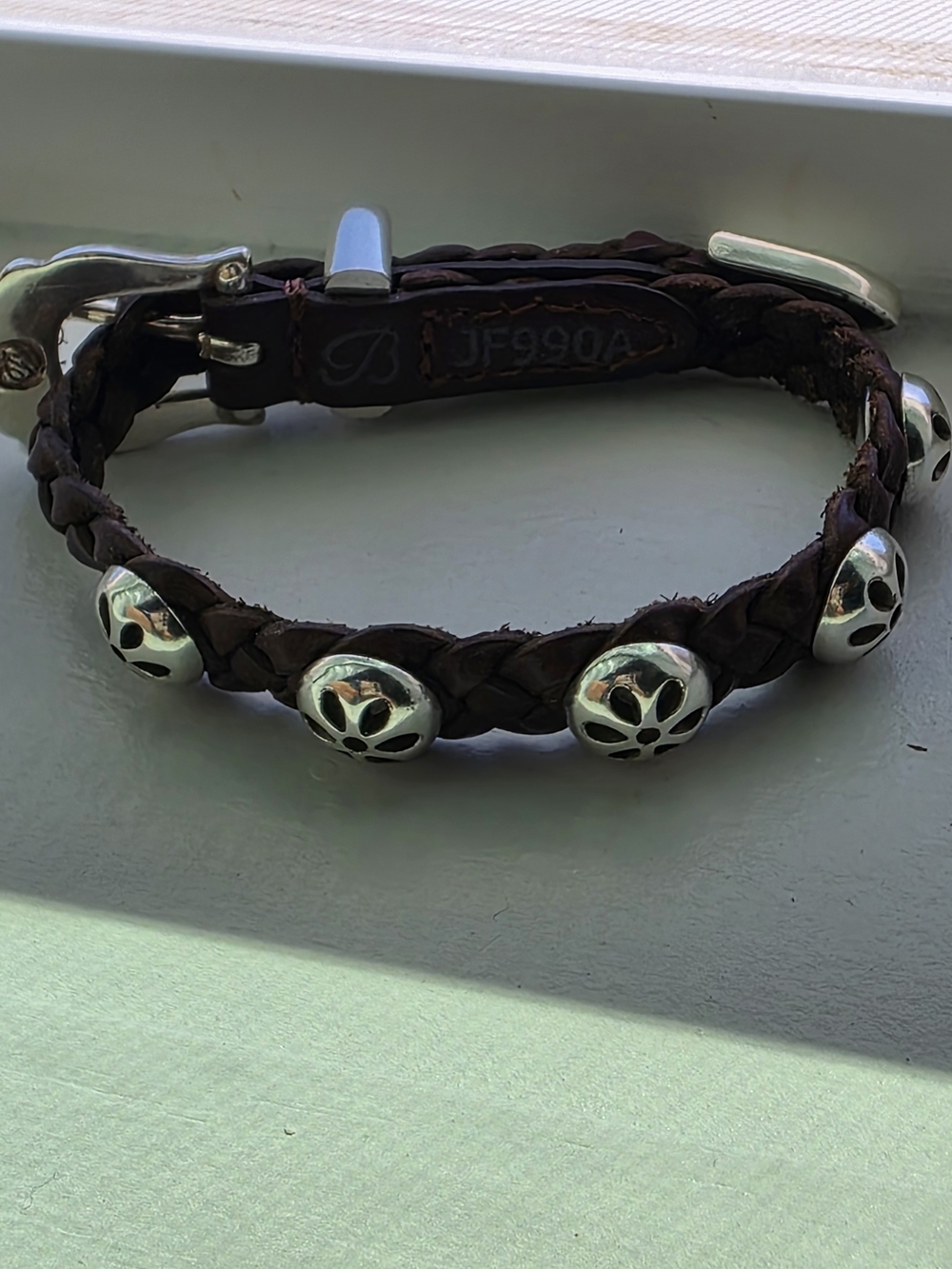Brighton Jewelry DAISY BANDIT Brown Braided Leather Bracelet BELT BUCKLE NEW$52